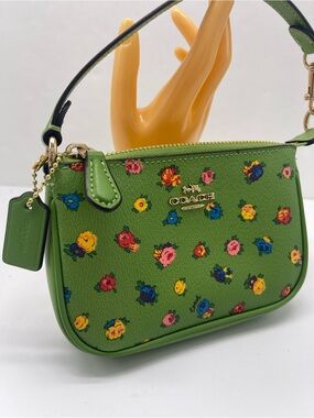 Coach Nolita 15 Mini Vintage Rose Print PICK 1 PINK OR LIME GREEN Purse NEW